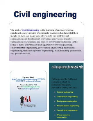 Civil engineering homework help