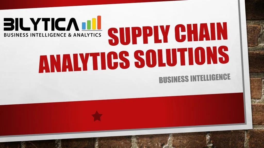 supply chain analytics solutions