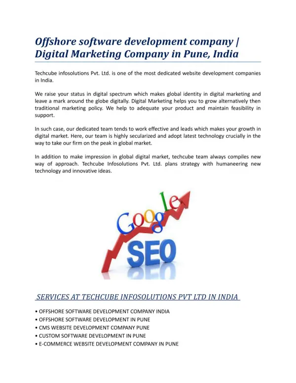 Offshore software development company | Digital Marketing Company in Pune,India