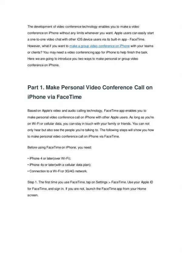 How to Make Video Conference on iPhone