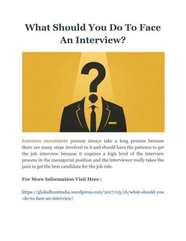 What Should You Do To Face An Interview?