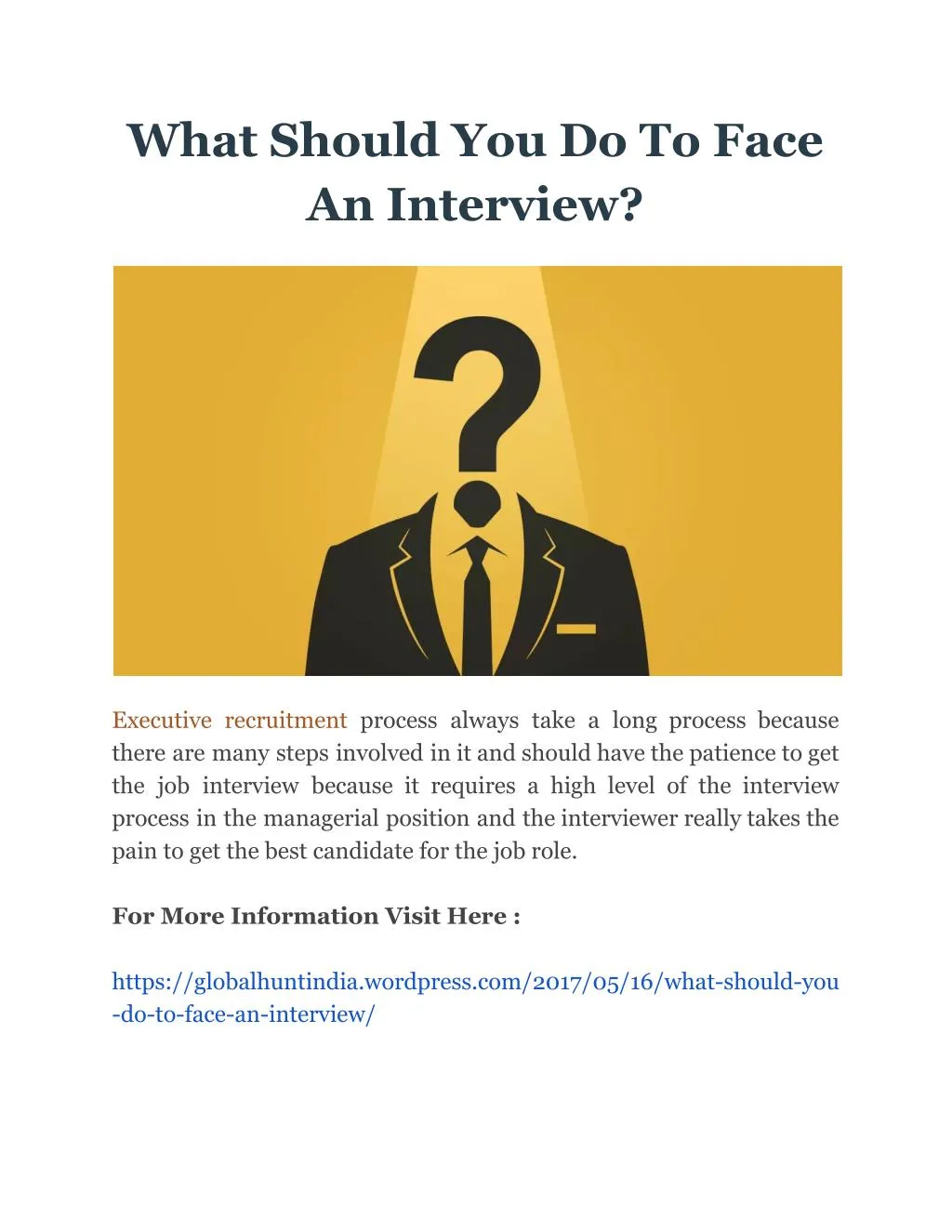 what should you do to face an interview