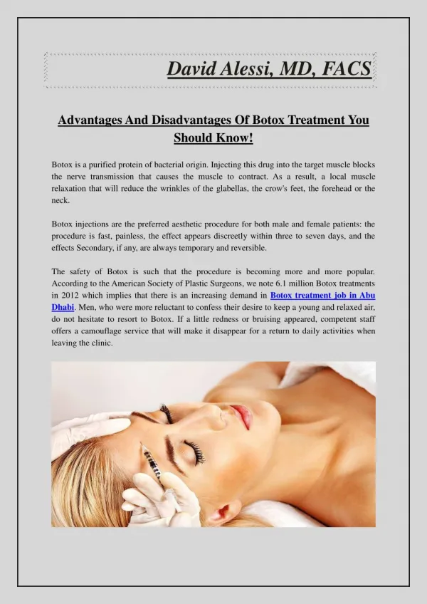 Advantages And Disadvantages Of Botox Treatment You Should Know!