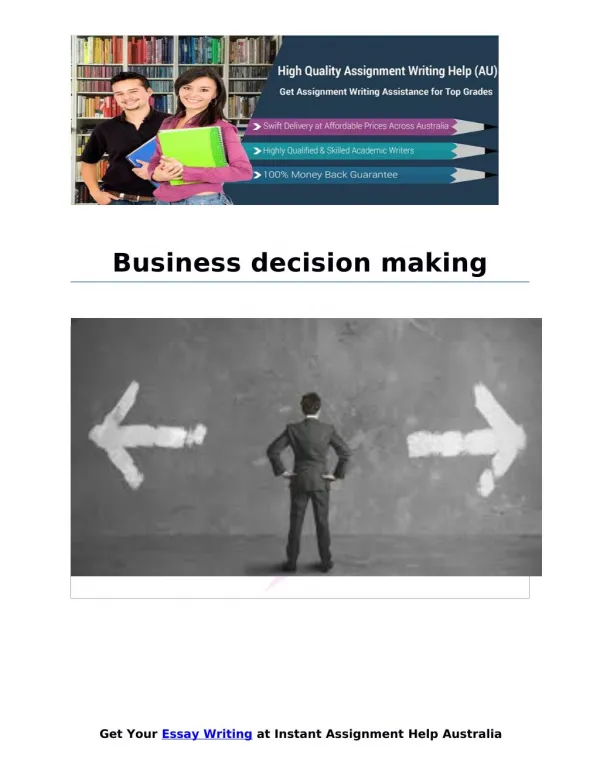 Business decision making Sample Report