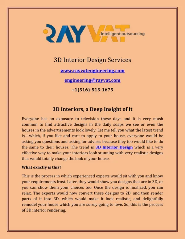 3d interior design services