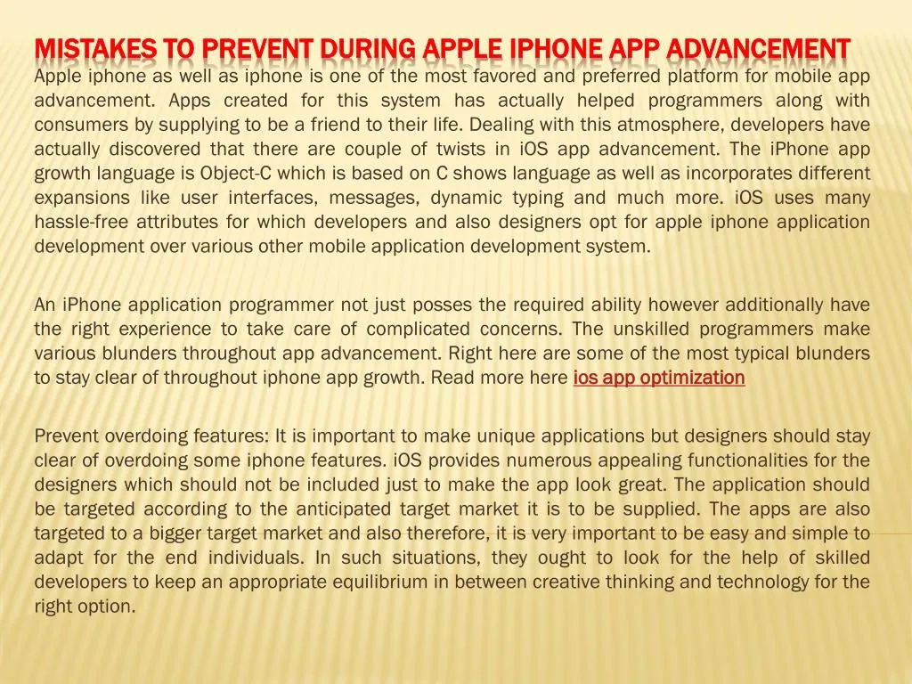 mistakes to prevent during apple iphone app advancement
