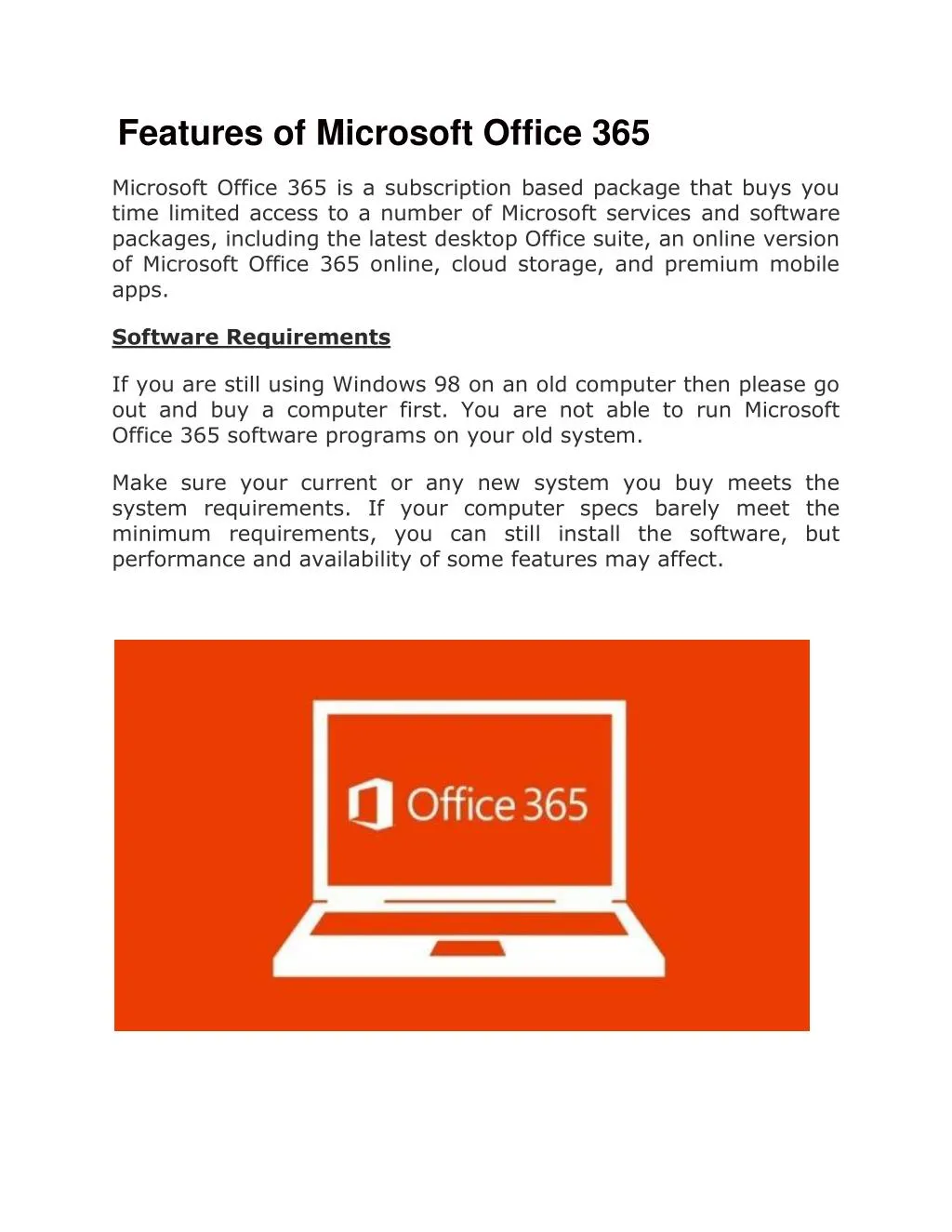 features of microsoft office 365