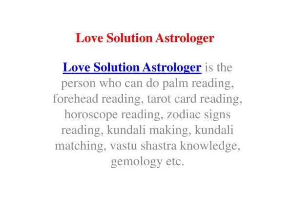 Love Solution Astrologer