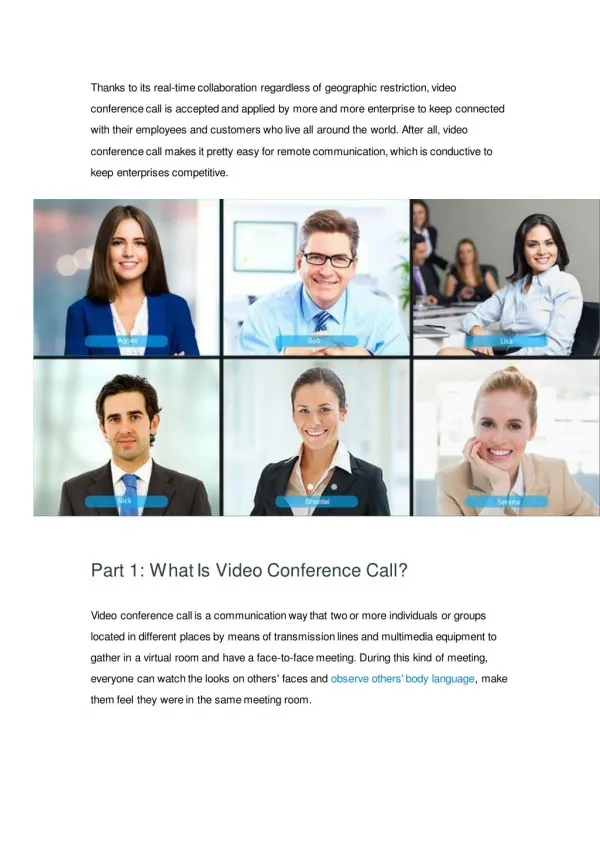 Video Conference Call in Real Life