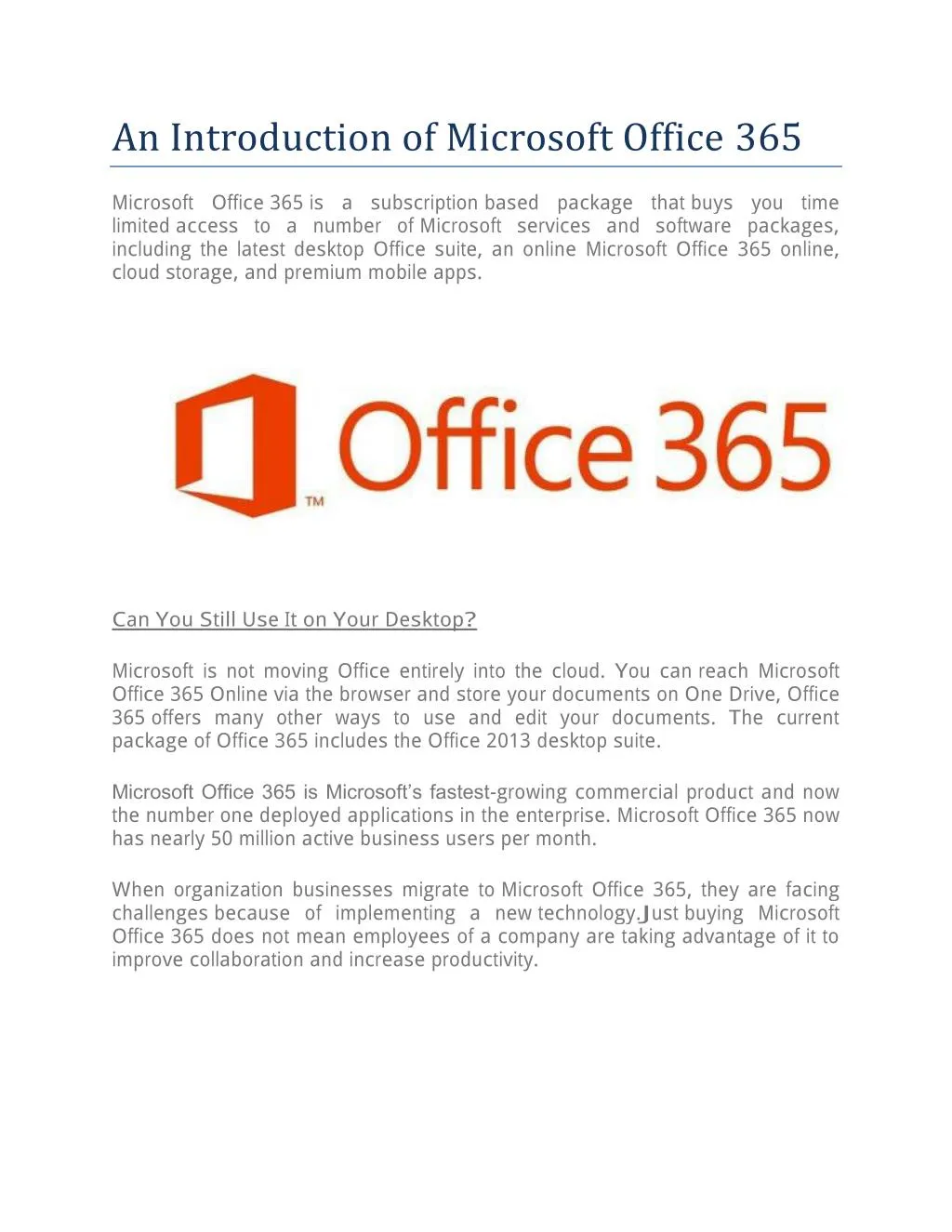 an introduction of microsoft office 365