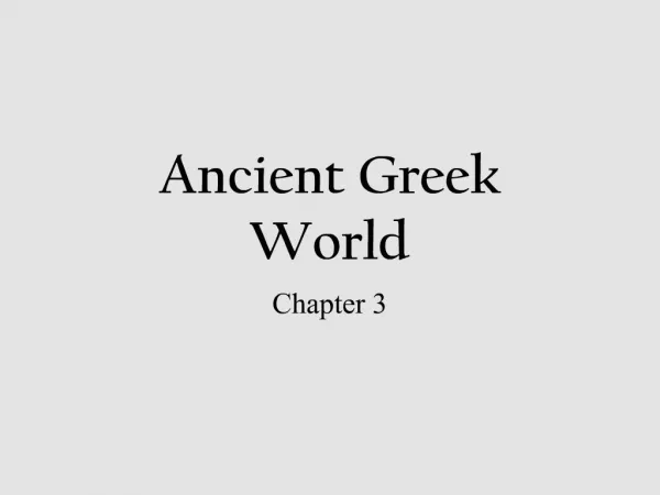 Ancient Greek World