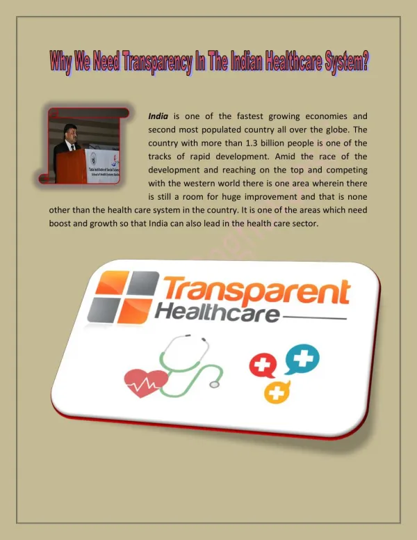 Why Transparency is too Important in Indian Healthcare System?