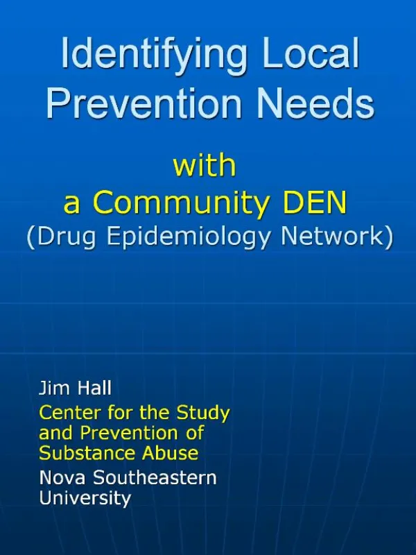Identifying Local Prevention Needs