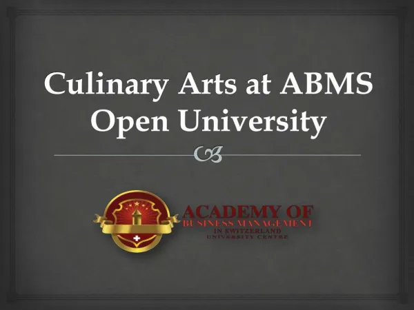 Culinary Arts at ABMS Open University