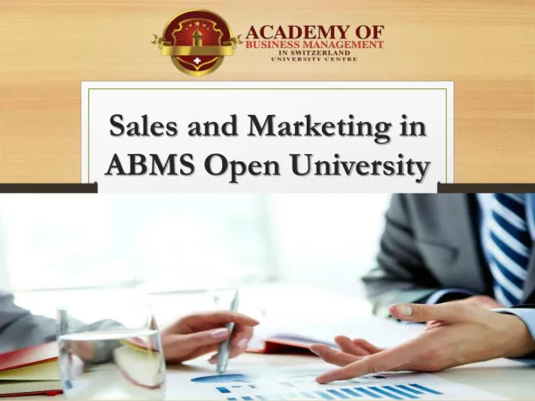 Sales and Marketing in ABMS Open University