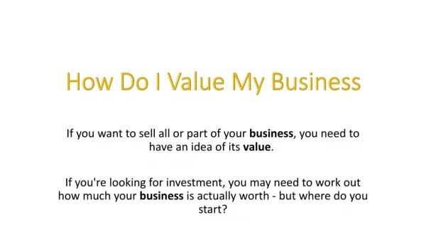 How Do I Value My Business - Carpenter Hawke
