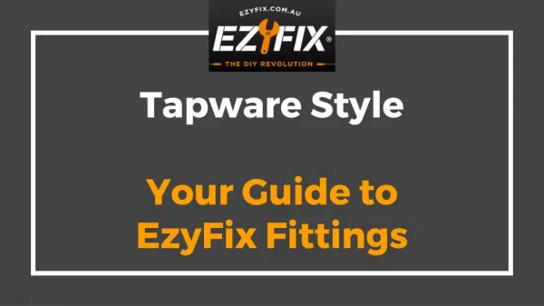 Tapware Style - Your Guide to EzyFix Fittings - EzyFix
