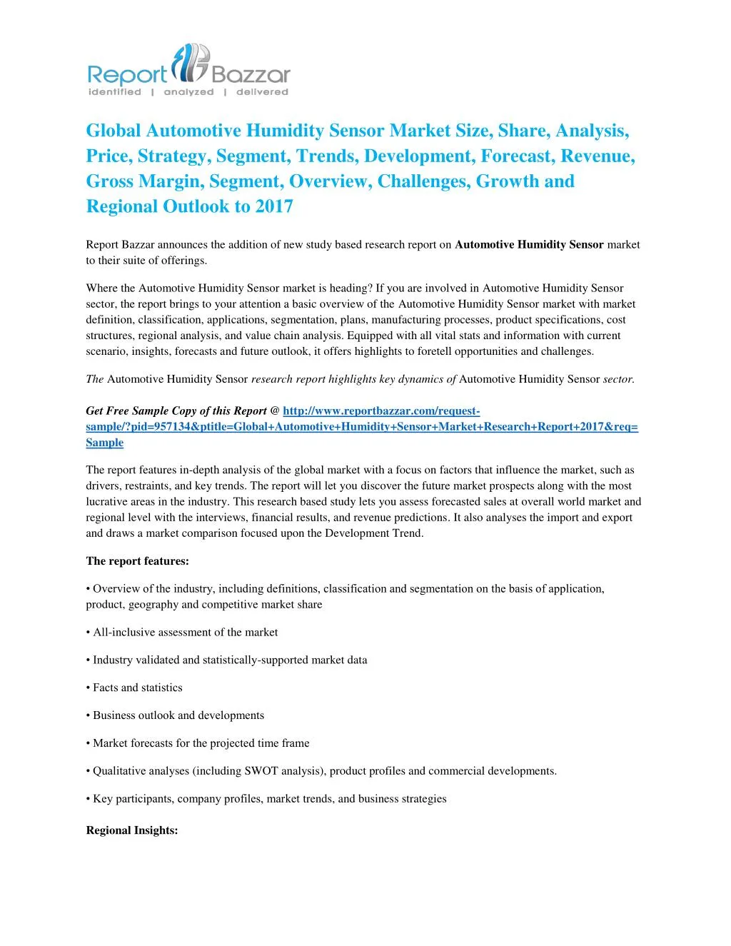 global automotive humidity sensor market size
