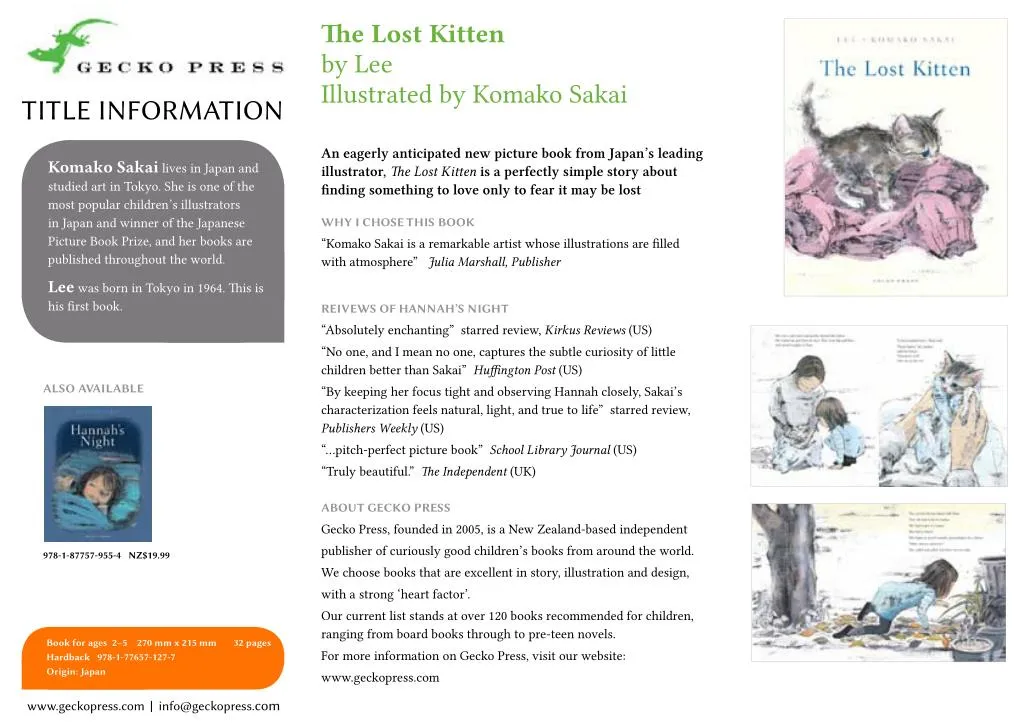 the lost kitten by lee illustrated by komako sakai