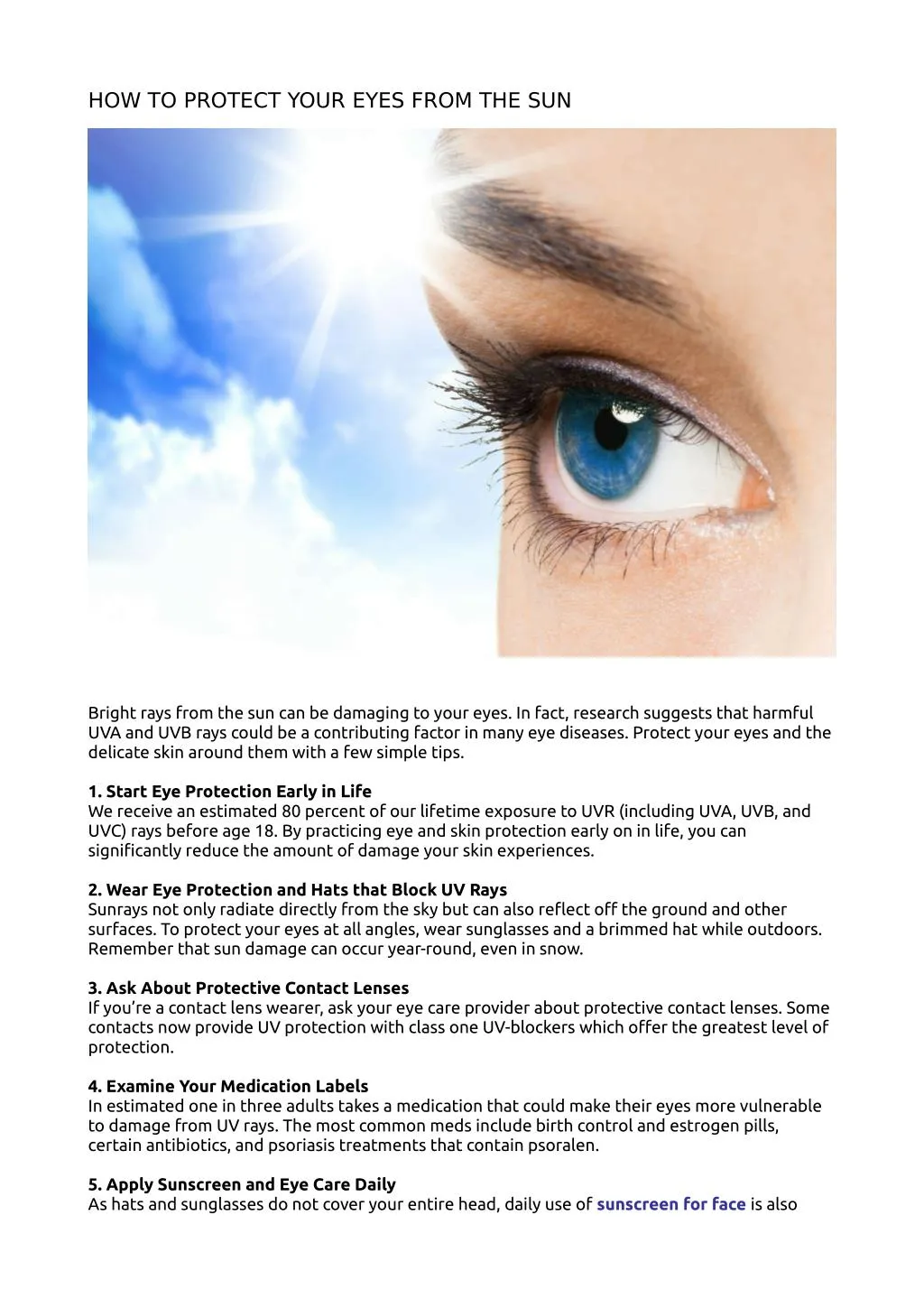 how to protect your eyes from the sun