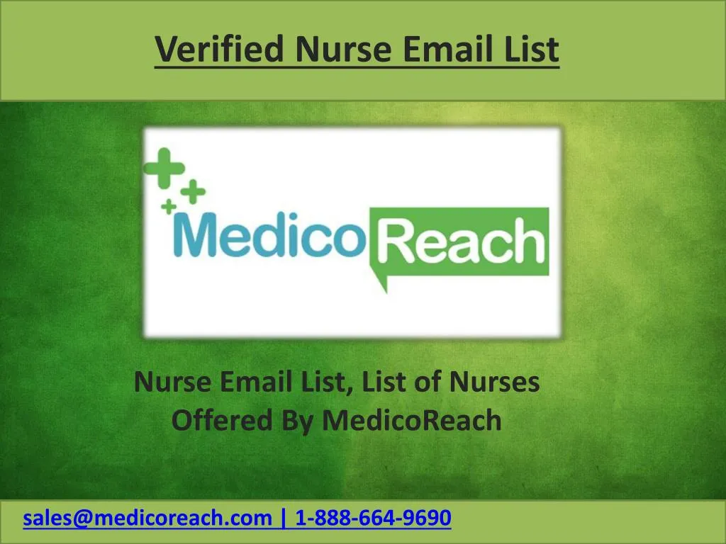 verified nurse email list