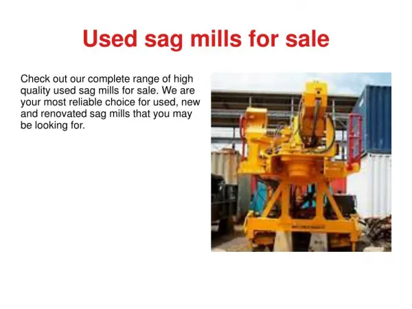 Used sag mills for sale