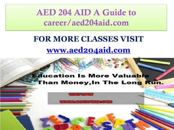 AED 204 AID A Guide to career/aed204aid.com