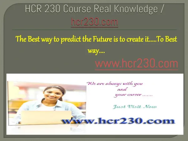 HCR 230 Course Real Knowledge / hcr230.com