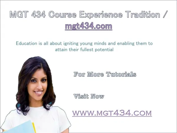 MGT 434 Course Experience Tradition / mgt434.com