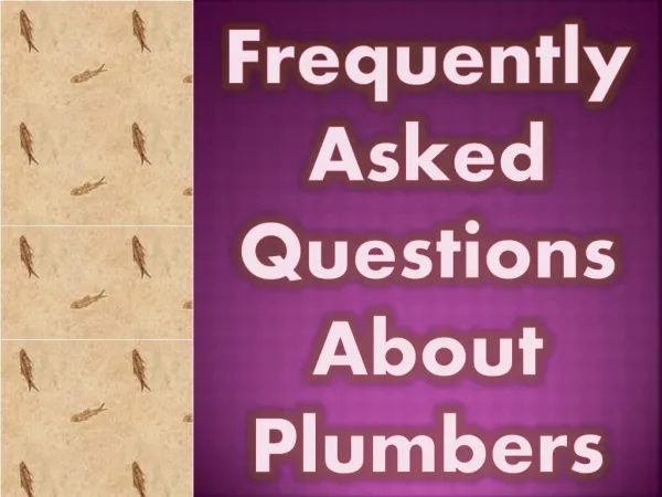 Frequently Asked Questions About Plumbers