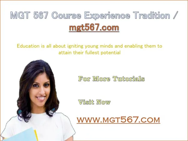 MGT 567 Course Experience Tradition / mgt567.com
