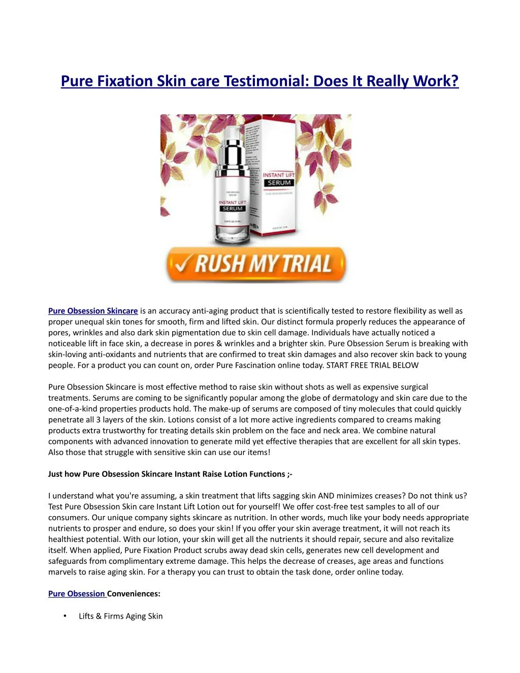 pure fixation skin care testimonial does