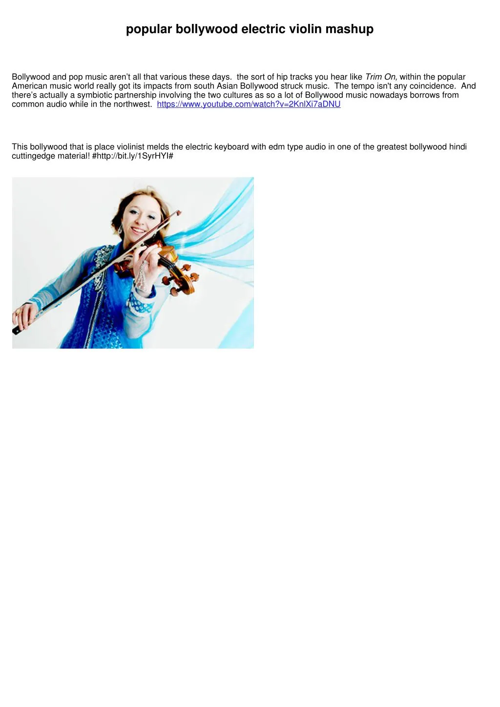 popular bollywood electric violin mashup