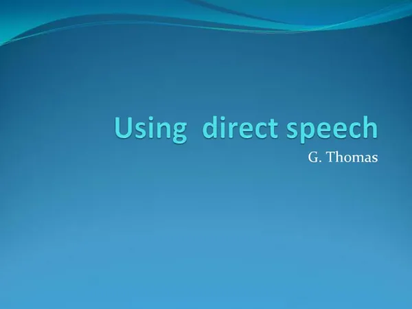 Using direct speech