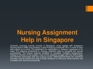 Nursing Assignment Help - slide 1