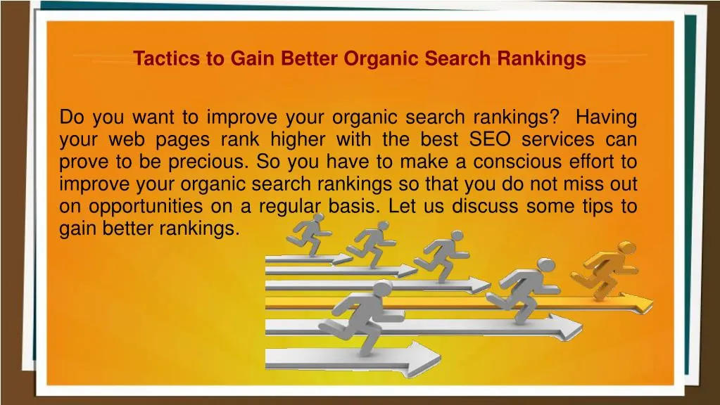 tactics to gain better organic search rankings