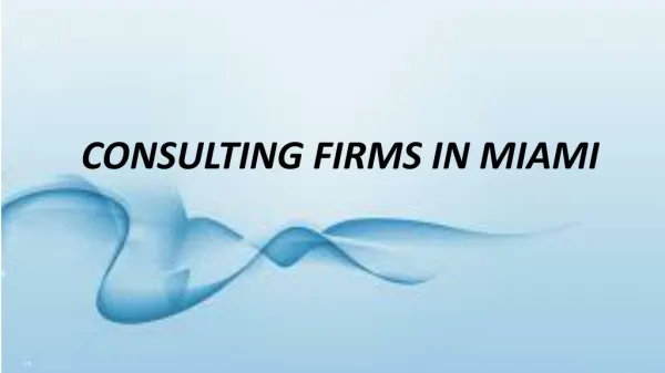 Consulting Firms in Miami