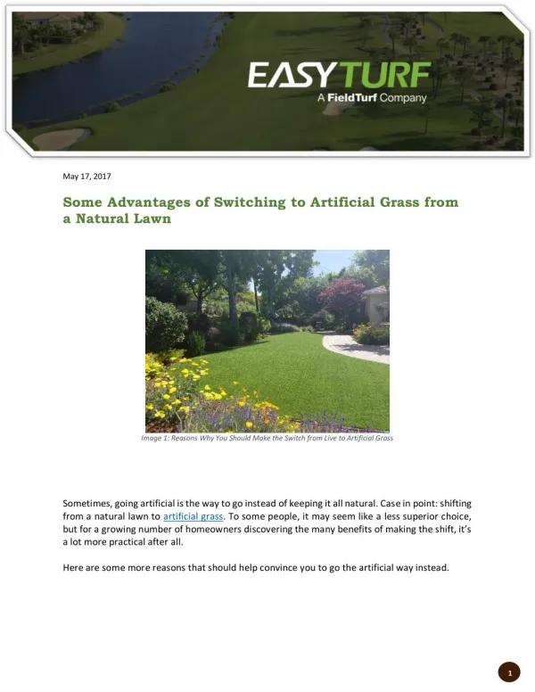 Some Advantages of Switching to Artificial Grass from a Natural Lawn
