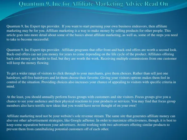 Quantum 9, Inc for Affiliate Marketing Advice Read On.pdf