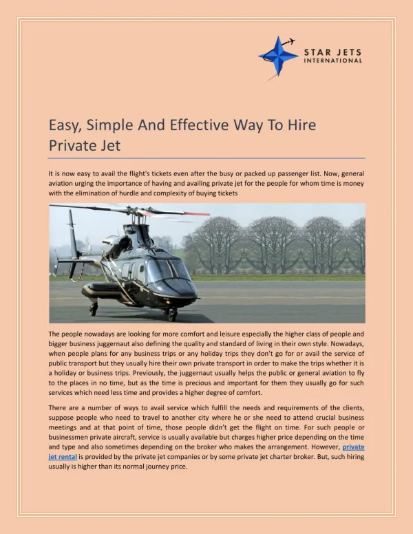 Book Private Jet Rental & Air Ambulance : Star Jets International