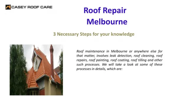 Roof Repair Melbourne - caseyroofcare.com