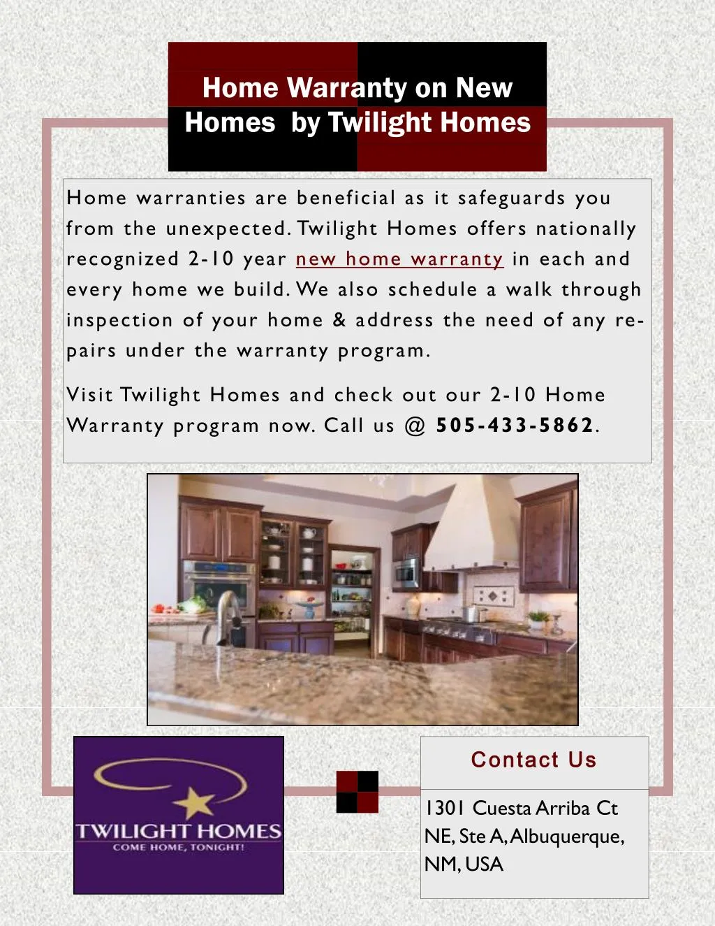 home warranty on new homes by twilight homes