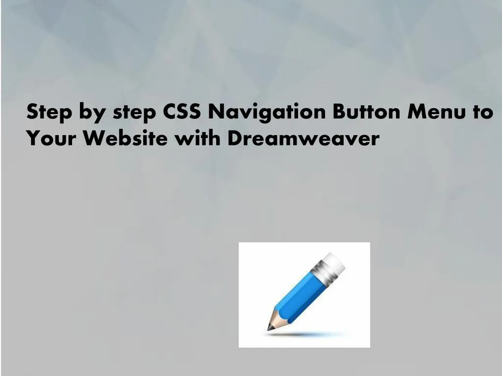 step by step css navigation button menu to your