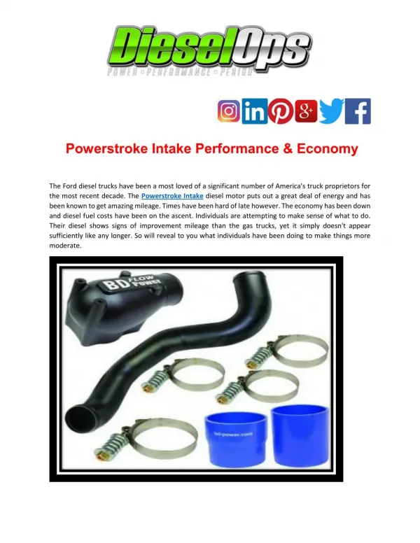 Powerstroke Intake Performance & Economy