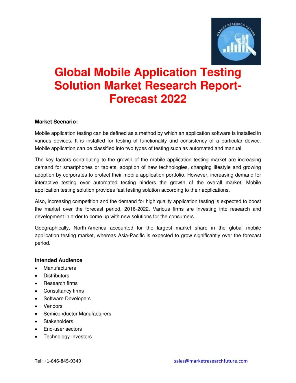 global mobile application testing solution market