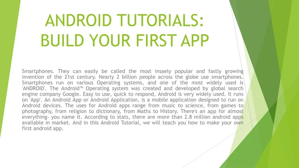 android tutorials build your first app