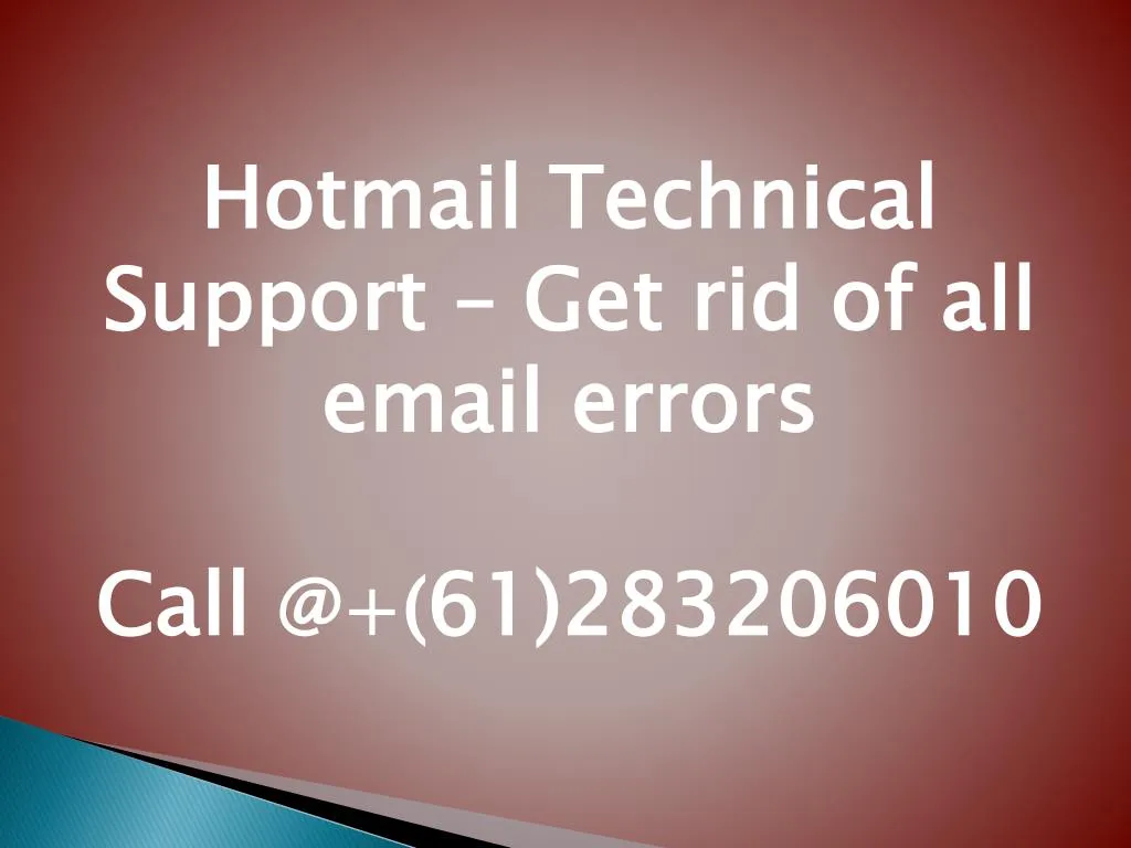 hotmail technical support get rid of all email