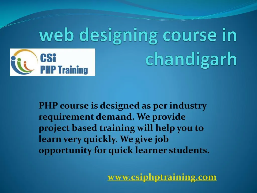 web designing course in chandigarh