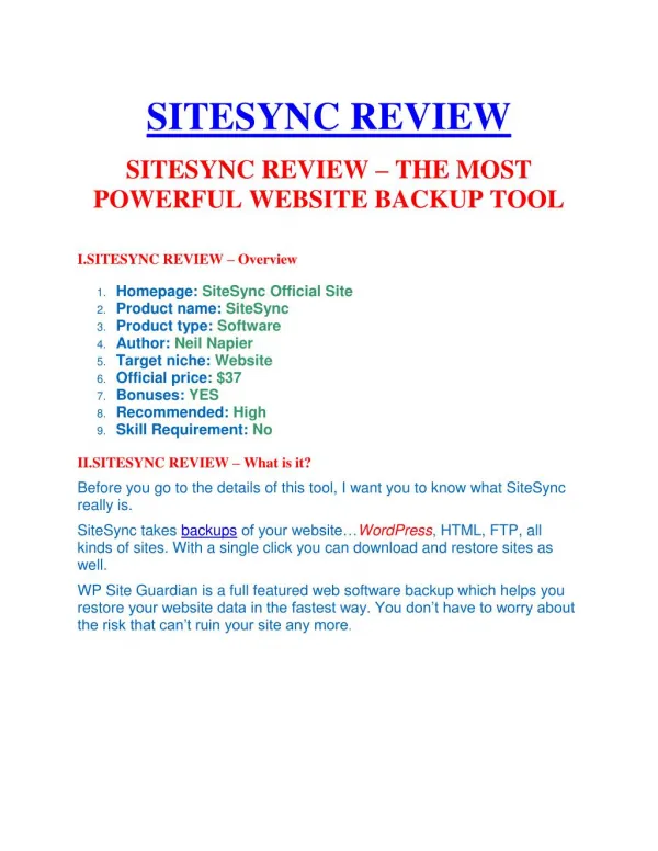 SiteSync Review