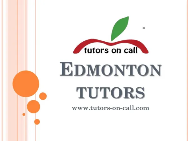 Edmonton Tutors - www.tutors-on-call.com